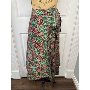 Kariza Designs Vintage Style True Wrap Skirt Bohemian Paisley Print One Size EUC